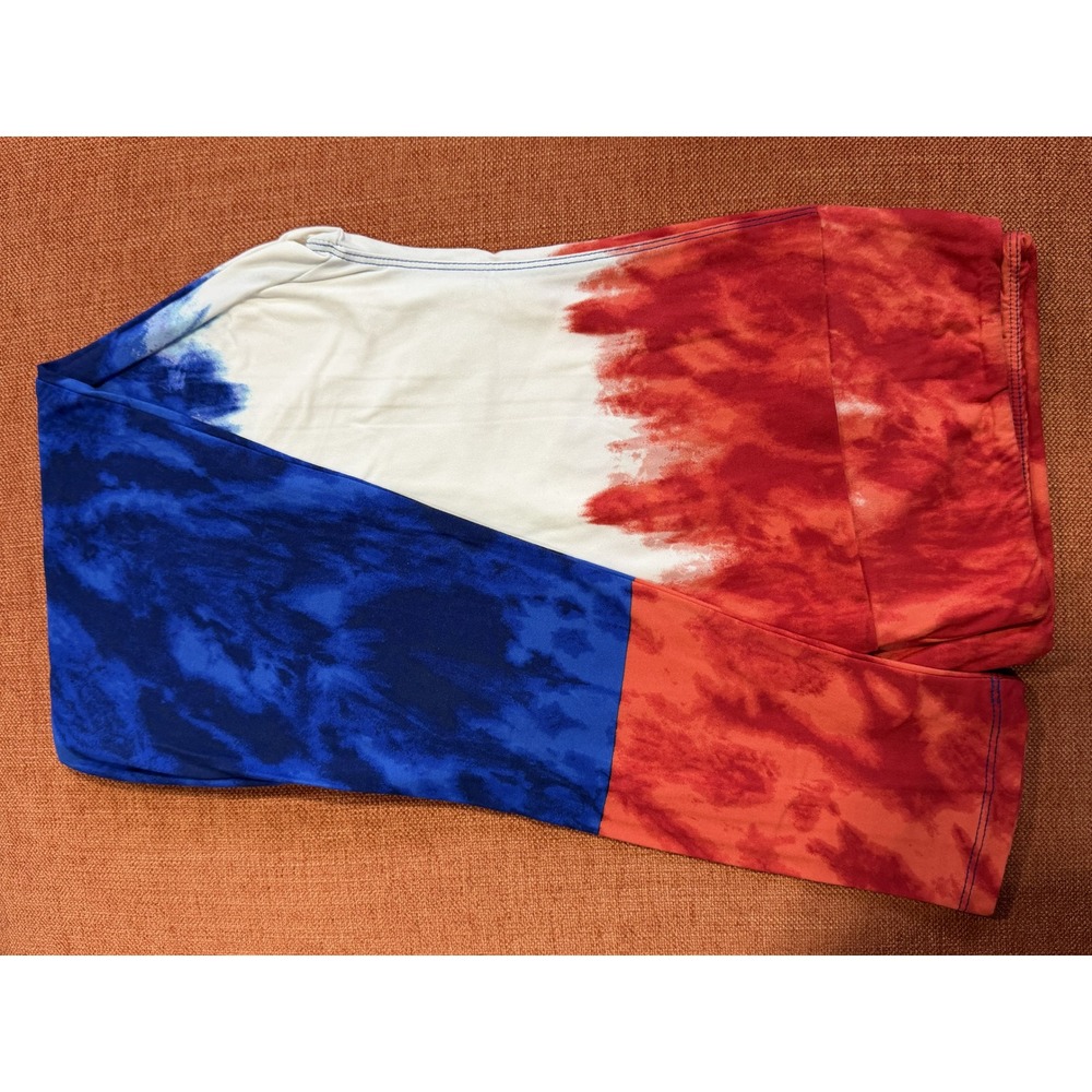 LuLaRoe Leggings Women's TC Red White Blue‎ NWT Tie Dye Patriotic Americana